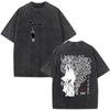 Anime Vagabond Miyamoto Musashi Vintage Washed Tshirts Men Women Clothing Fashion Casual Short Sleeve Oversized ONeck T Shirts