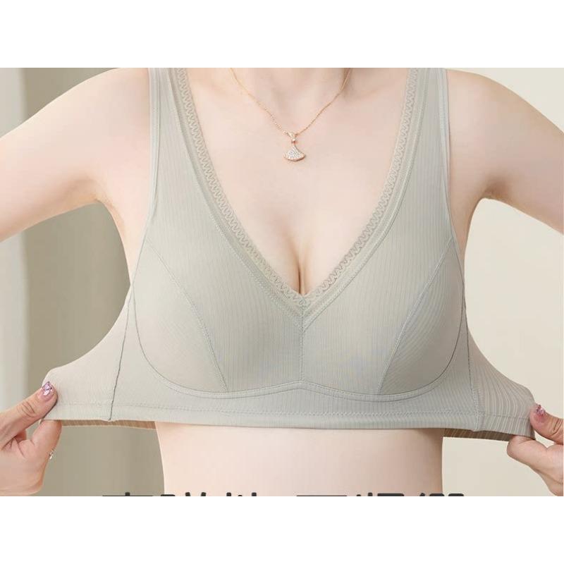 Middle Aged Women Wireless Thin Anti Sagging Comfortable Vest Style Daily Bra