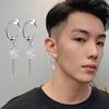 Punk Stainless Steel Chain Hoop Earrings Unisex Goth Pop Hip Hop Pendants Fashion Ear Jewelry Accessories