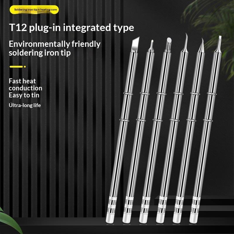 T12 Multiple Styles Integrated Soldering Iron Tips Fast Heat Conduction Easy Tinning For DIY Electronic Repair Projects