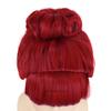 Synthetic Hair Red Updo Wig with Bangs and Bun Short Curly Wigs for Women Girls Halloween Costume Party Cosplay Heat Resistant