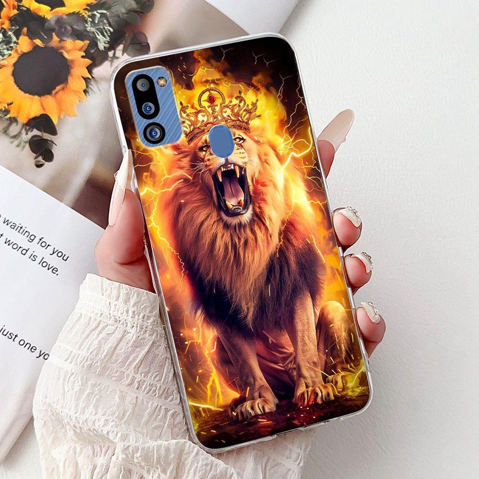 For Samsung M21 2021 Case Clear Fashion Cute Cat Cool Luxury Painted Soft Funda For Samsung Galaxy M21 2021 Back Cover SM-M215G