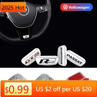 Hot 1 Buc. Capac Decorativ Volan Mașină VW Emblema R Line Autocolant Pentru Volkswagen R-Line R GTI Polo T5 T-ROC Golf Passat Scir
