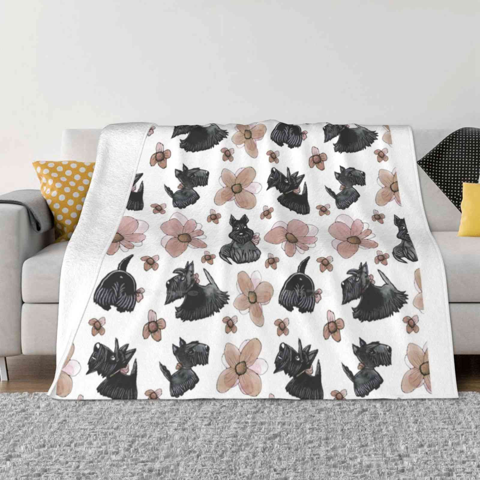 Милый узор с шотландским терьером в спокойных тонах Последнее супермягкое теплое легкое тонкое одеяло Шотландский терьер Скотти Собака Скотти Скотти 30x40in