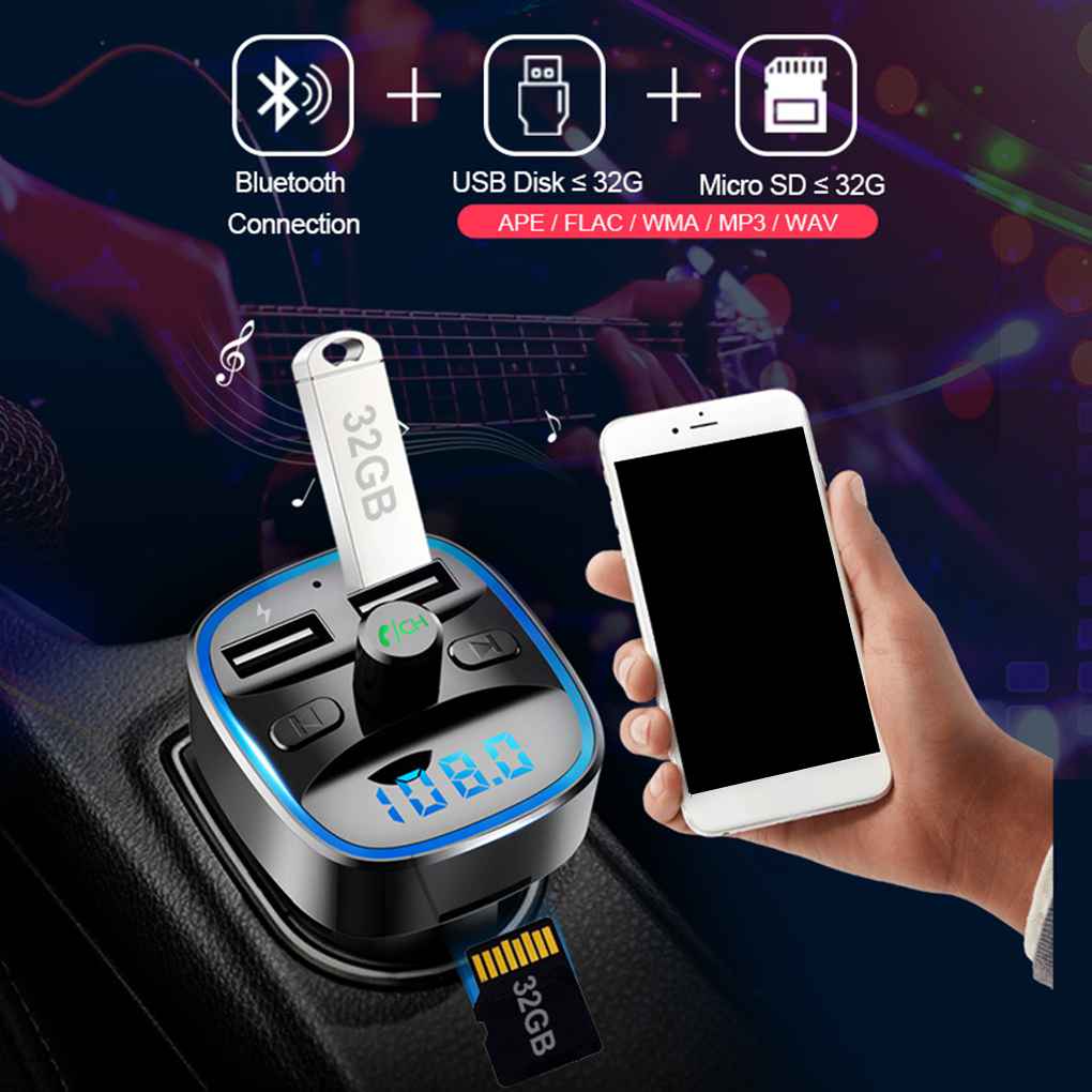 MP3 Player ABS Fast Charging Car Cigarette Charger Voltage Quick Connection Cars USB Chargers Vehicle MP3s Signal FM Transmitter