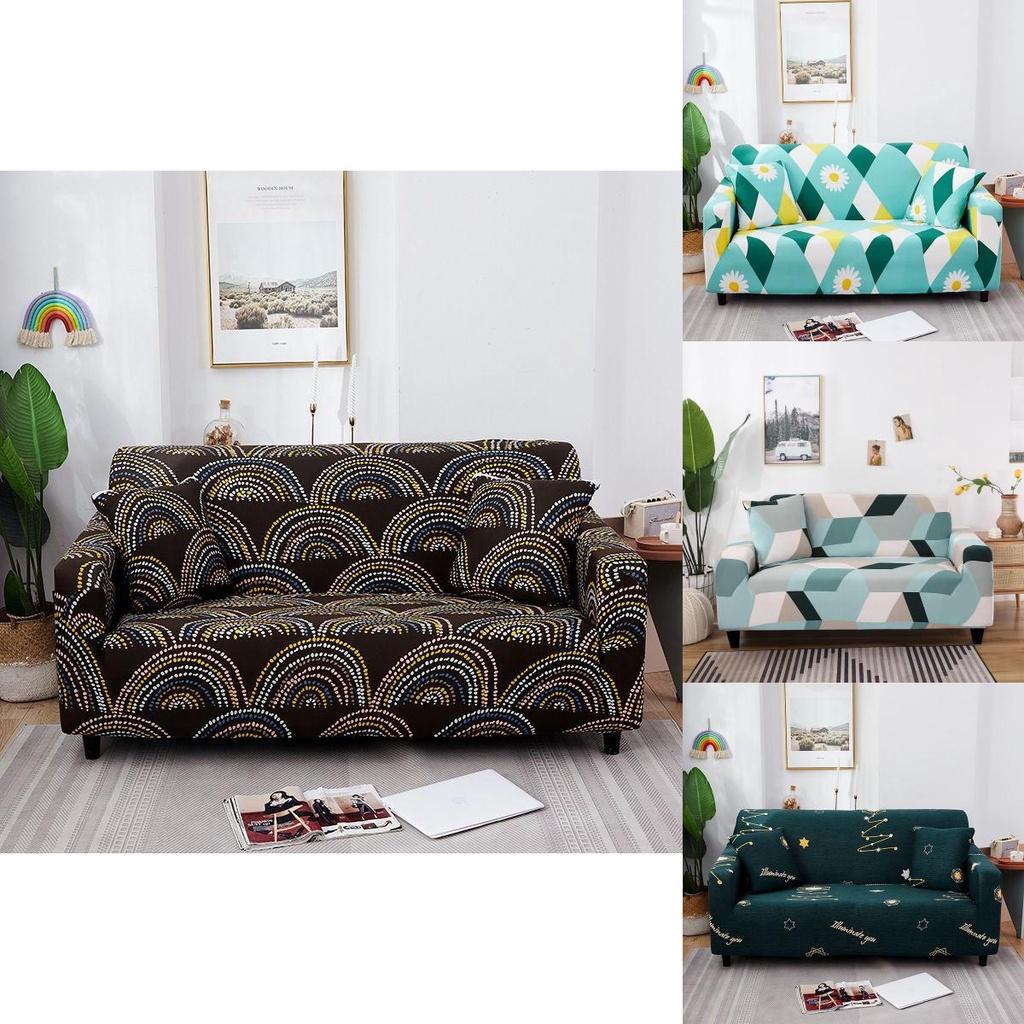 Geometric Abstract Printing Stretch Sofa Cover For Living Room Soft And Wrinkle Resistant Fabric
