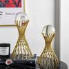 Electroplating Metal Crystal Ball for Home Decor, Creative Geometric Shape, Living Room and Bedroom Decor, Iron Crafts, 1Pc