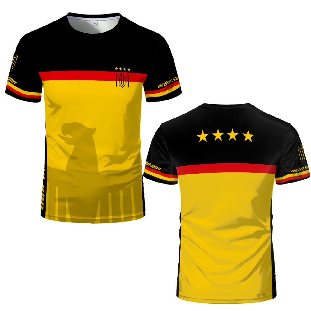 New German Flag 3D Print T-Shirt 2026 Summer Outdoor Sports Breathable Quick-Drying Jersey Men's Women's Soccer Training Apparel