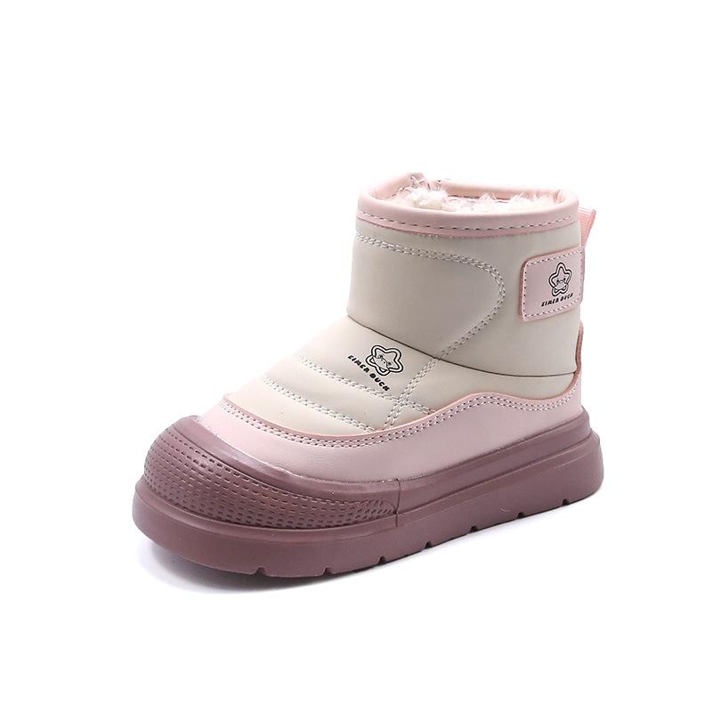 Girls snow boots 2025 new winter children's piled thickened large cotton shoes girls warm winter boots boys cotton boots
