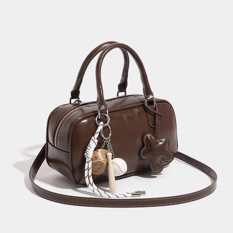 Light Luxury High-end Portable Bowling Bag Women's 2025 New Autumn and Winter Niche Shoulder Messenger Bag