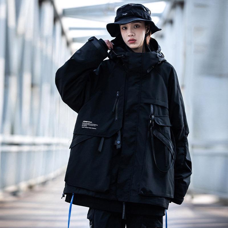 AOGZ Unisex Hooded Windbreaker for Spring/Autumn 2024 - Functional American-Style Jacket
