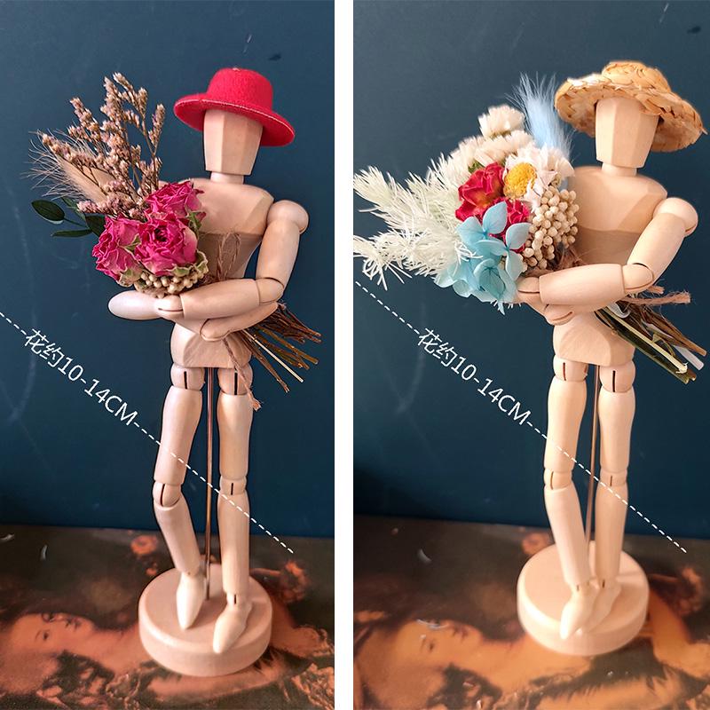 Jointed Wooden Puppet Doll: Handcrafted Human Body Ornament & Decompression Gadget.