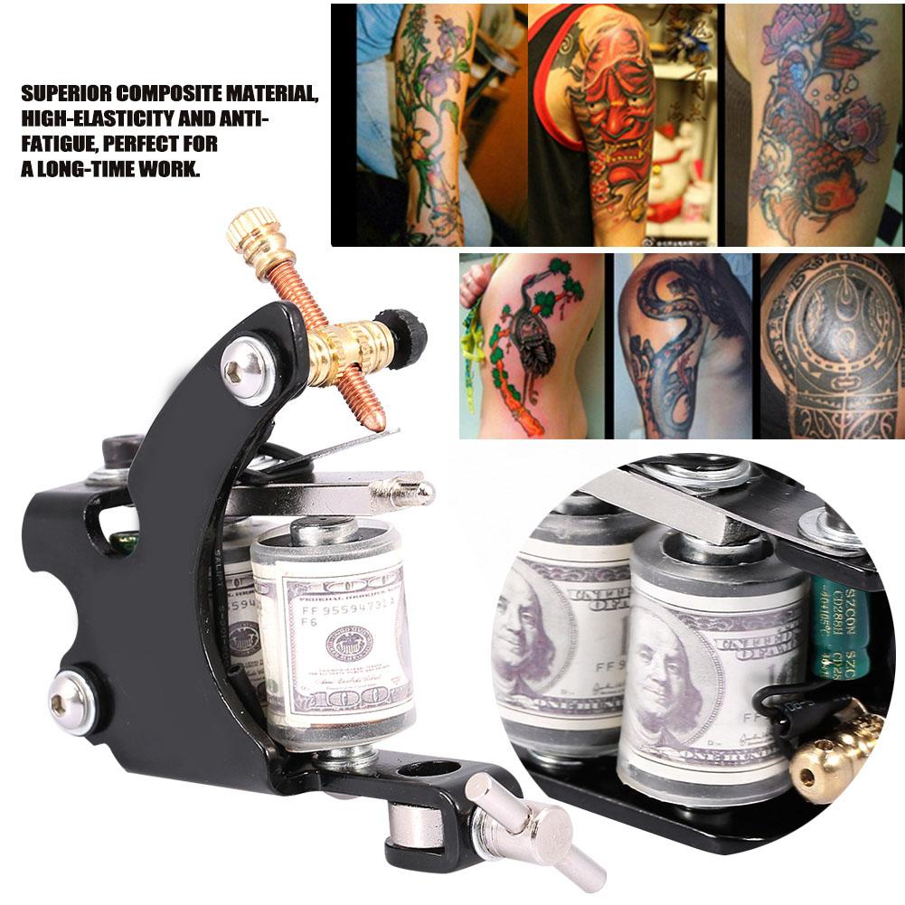 Tattoo Liner Shader Iron Machine Gun 10 Wrap Copper Coils Coloring Lining Body Art Tool