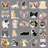50 Cute Cat Cartoon Stickers for Notebook, Luggage, Car, and Scooter
