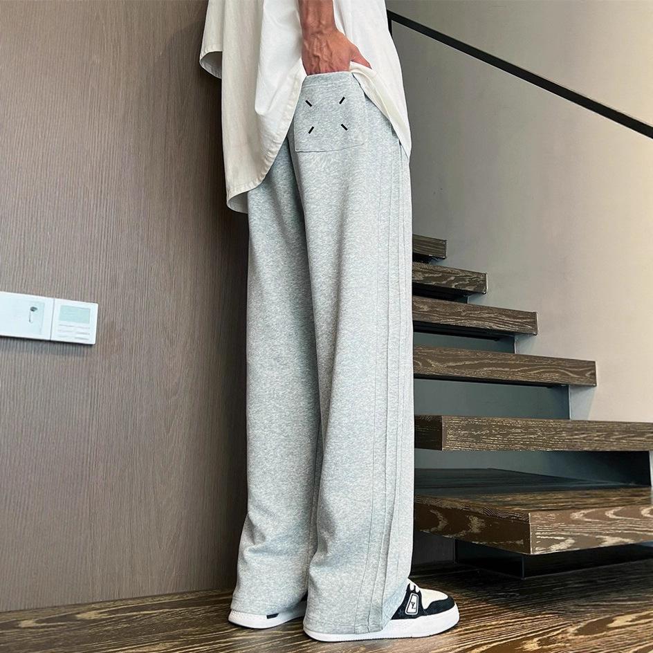 Gray Sweatpants Men's Summer and Autumn Straight American High Street Trendy Brand Loose Sports Boys Versatile Casual Long Pants