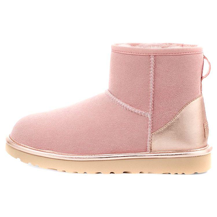 UGG Classic Mini Sheepskin Warm Comfortable Simple Short Mid-Calf Snow Boots Women boots Shell-Pink 1120872-SHLL