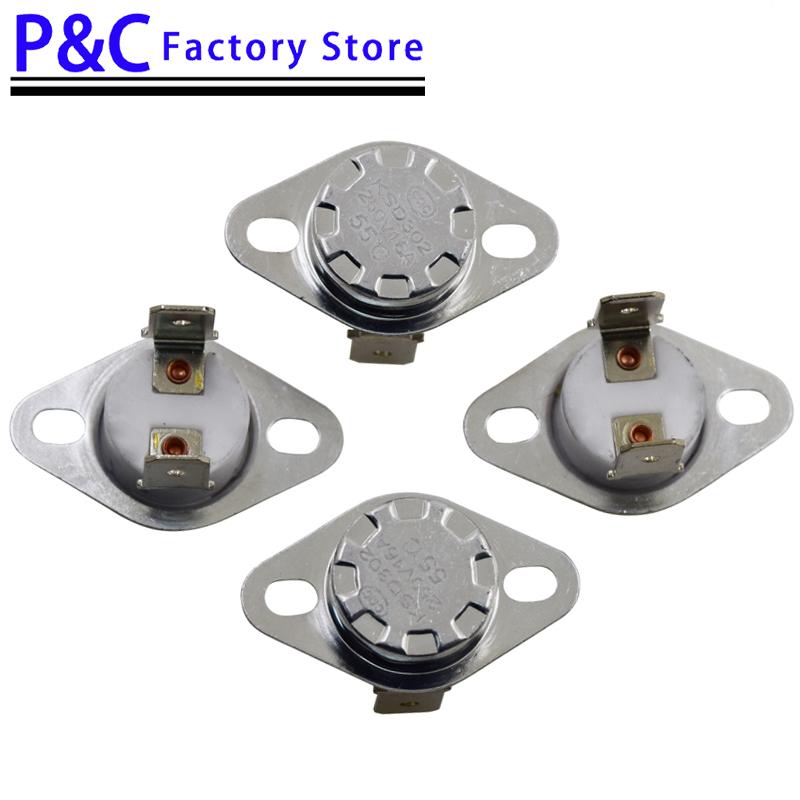 1PCS KSD302 16A 250V 40-300 Degree Ceramic KSD301 Normal Closed Open Temperature Switch Thermostat 95 55 60 250 70 180 130 300 Fuel Injectors 6