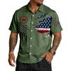 Men's Casual Short Sleeve Button Down Shirt Lightweight Breathable Fabric Relaxed Fit Collared Shirt with Graphic Print for Everyday Wear
