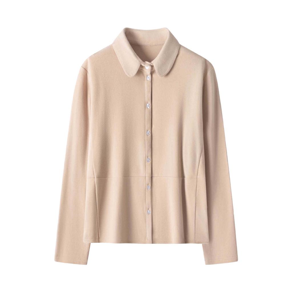 New Double-Sided Plush Women's Autumn/Winter Shirt with Cashmere Protein, 3A Antibacterial, Slim Fit—Wear Out or as Base Layer
