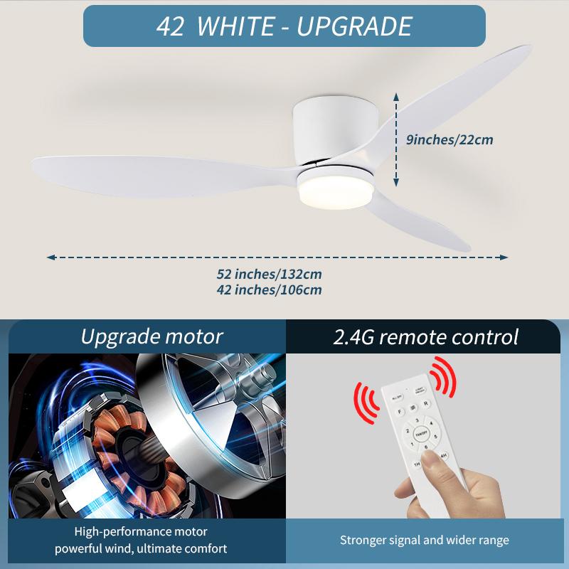 LED Light DC Motor Modern Ceiling Fan Kitchen Living Room Dining Room Household High Air Volume Remote Control Pendant Light