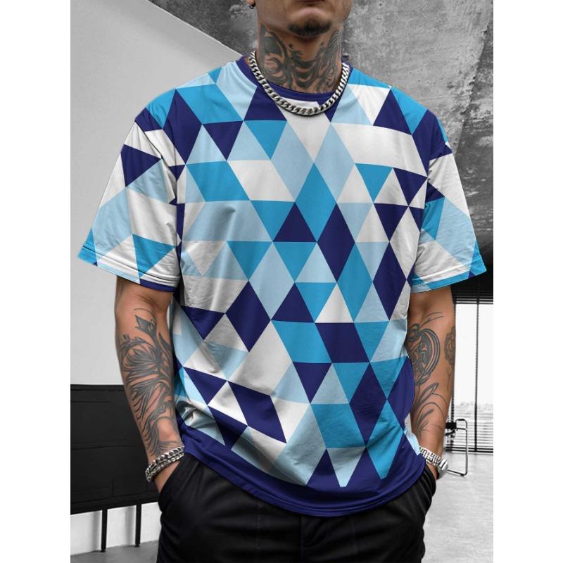 Outdoor Fitness Sports Men's Short Sleeved T-shirt Casual Top Summer Striped Style