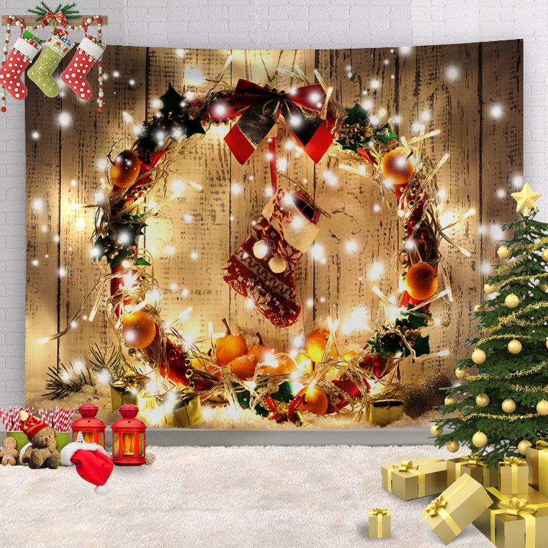 Customizable Christmas Backdrop Nordic-style Cross-border E-commerce Fireplace Tapestry Home Decor Photo Prop Hanging Cloth