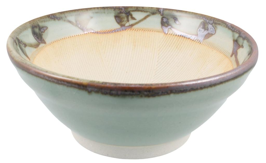Mino Ware Katouen Celadon Arabesque Made In "By Size" 4-inch Mortar, Mini, Small, Diameter Approx. 12.5cm, Design, Japan, 523-0009a