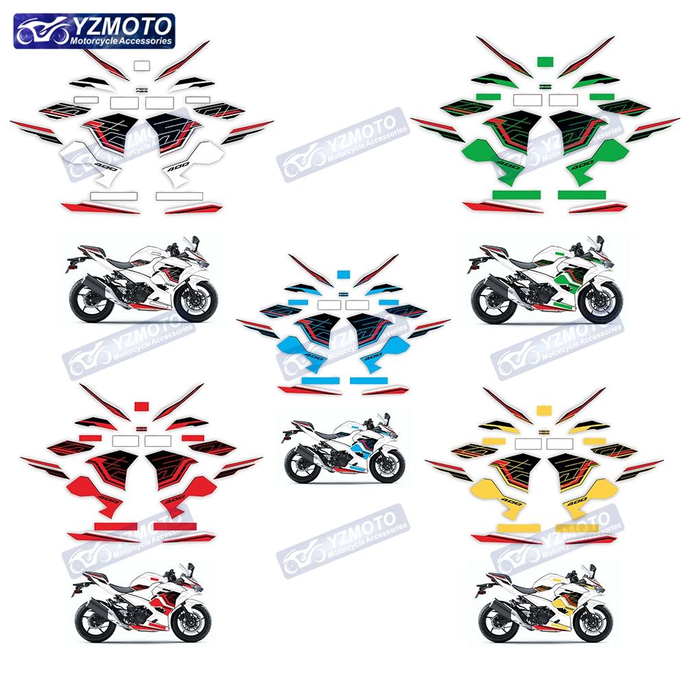 For NINJA400 2018 2019 2020 2021 2022 2023 Motorcycle Sticker Racing Full Car Motorbike Fairing Reflective Decal Stickers Kit