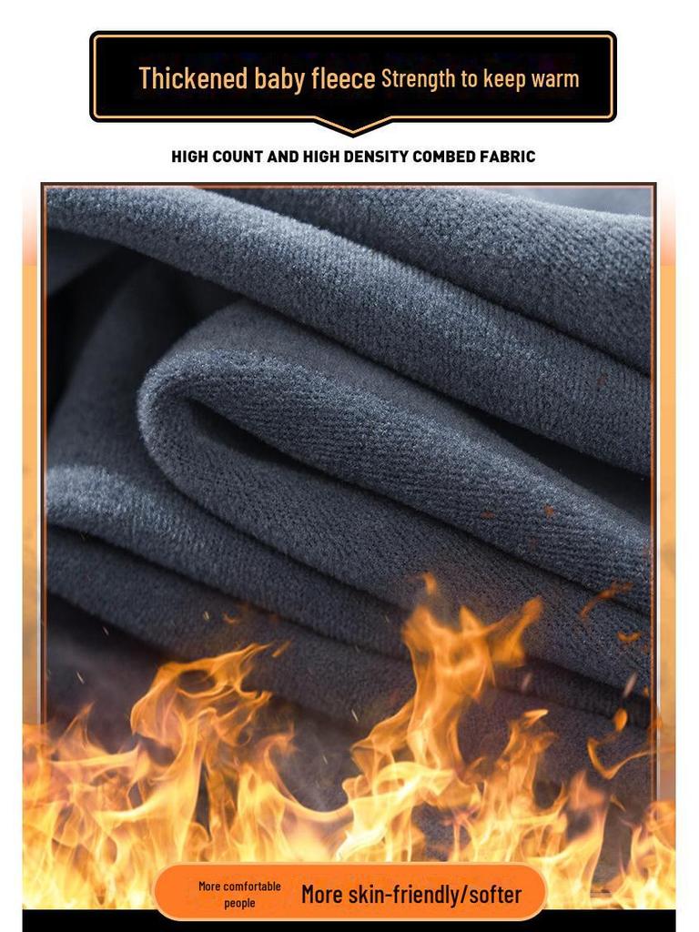 Herren Schwergewicht Samt Strick Winter Gerade Hose mit Drei-Streifen - Locker, Trendig, Hochwertige Freizeit Sportbekleidung.