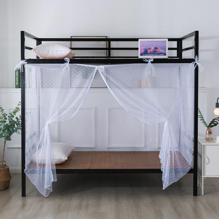2026 New Zipper-Style Mosquito Net for Student Bunk or Single Bed, 90cm, Dustproof & Thickened