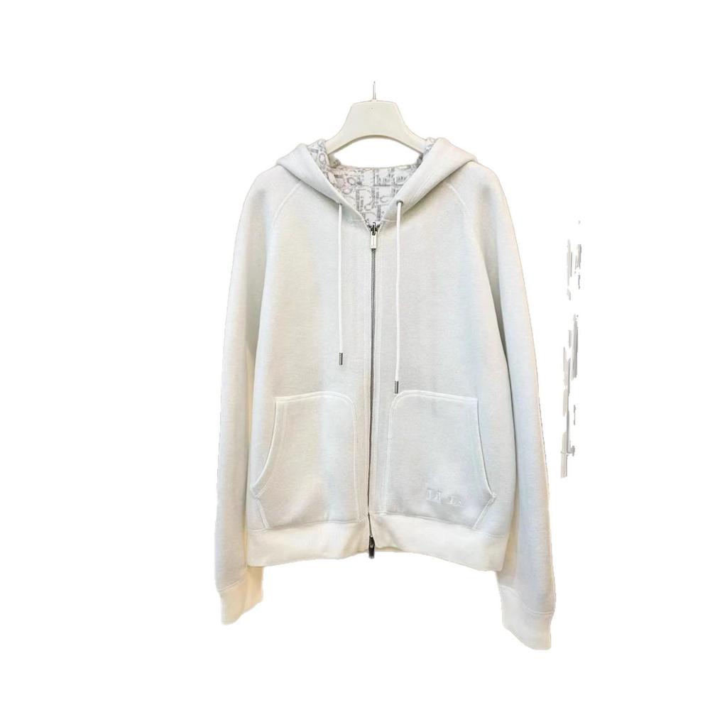 Early Autumn Women's Knitted Jacquard Zip-Up Hoodie – Double-Sided, Loose Fit, High-Quality