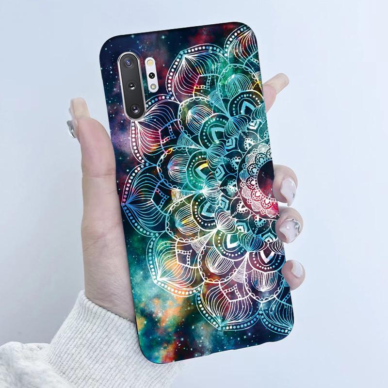 For Samsung Galaxy Note 10 Plus N970F N975F Phone Case Butterfly Flower Girl Design Soft Silicone TPU Back Housing Note10 Covers