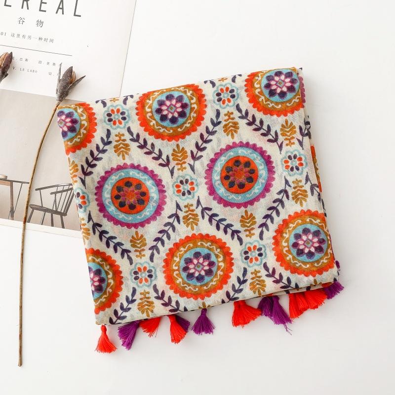 Luxury Bohemian Styles Women Scarf Summer Beach Shawl Cotton Linen Feeling Tassel Pashmina Muslim Hijab Wrap Viscose Turban