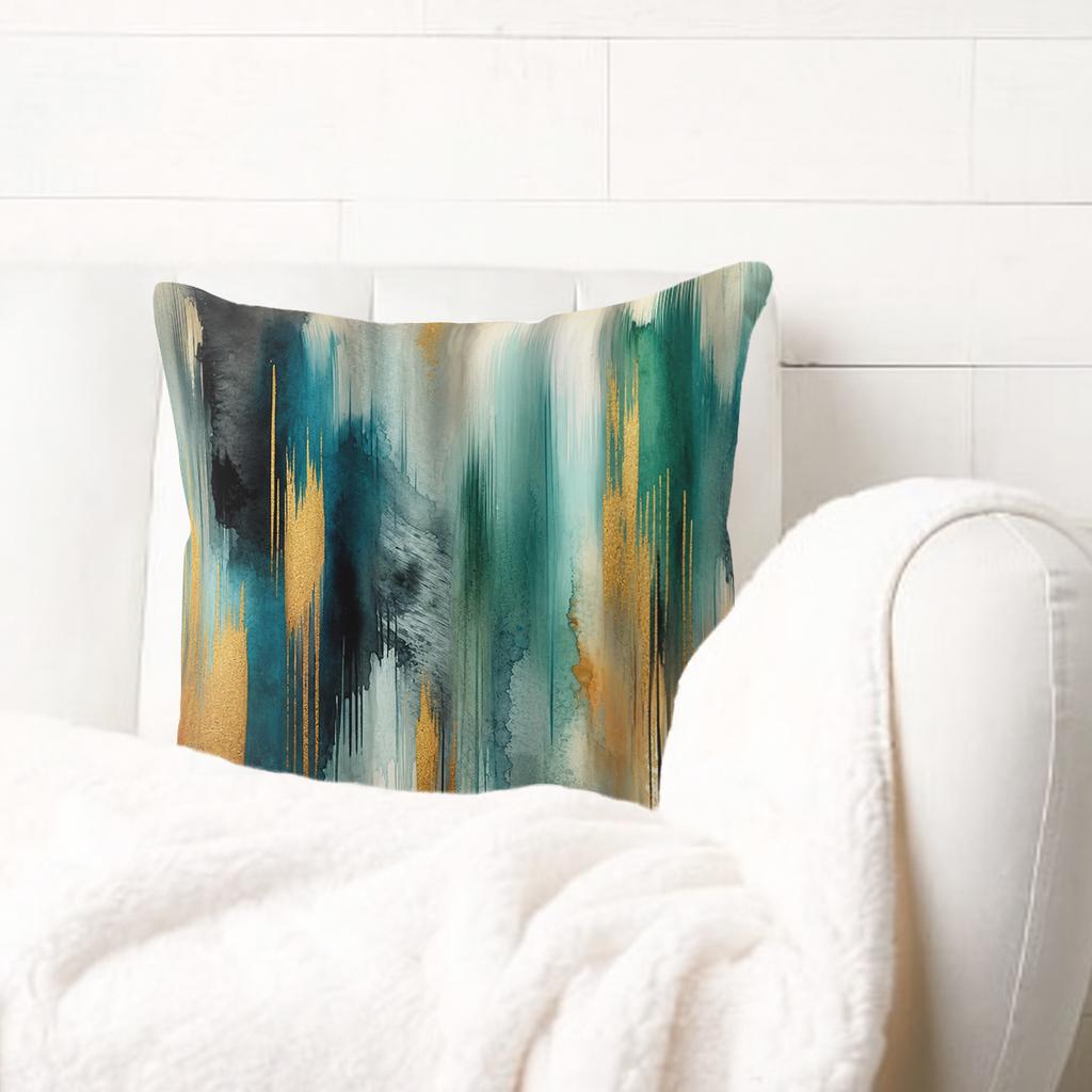 Vintage Art Tree & Floral Pattern Polyester Pillow Cover - Decorative Cushion Case for Home Sofa, Bedroom and Living Room Decor