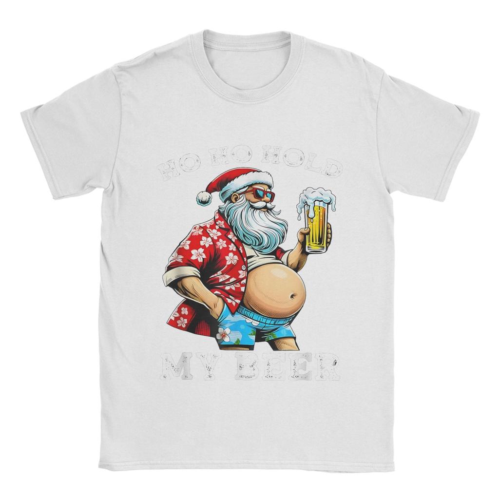 Christmas and Beer T Shirts for Men 100% Cotton Novelty T-Shirt Round Collar  Tee Shirt Short Sleeve Clothing Graphic