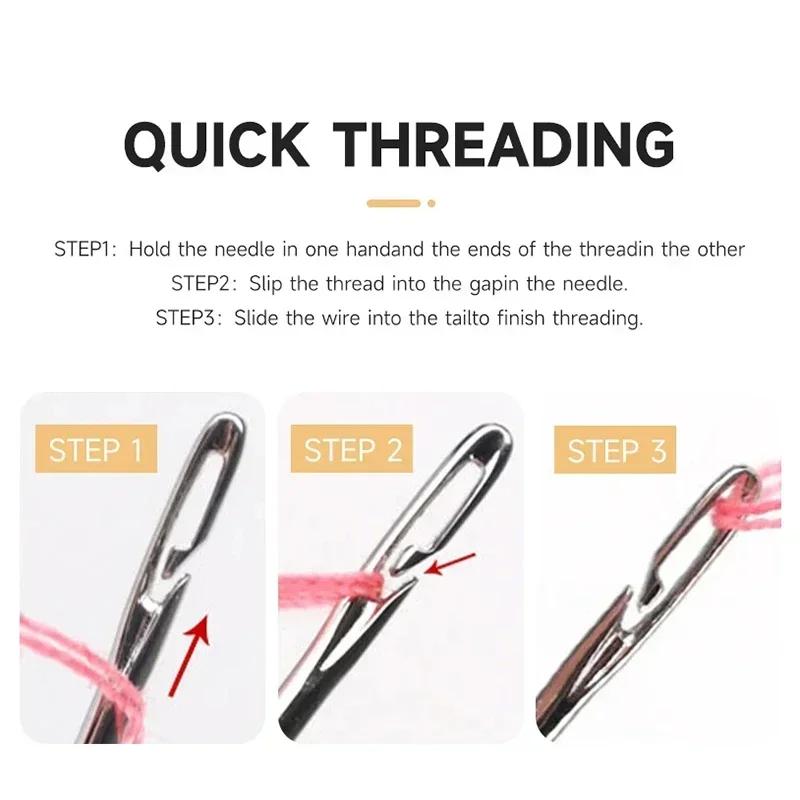 12/36pcs Blind Needle Elderly Needle-side Hole Hand Sewing Needles Household Sewing Needless Threading DIY Apparel Sewing Tools