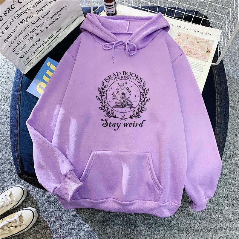 Plus Size Women's Black Hooded Hoodie for Autumn Ladies Letter Print Oversize Long Sleeve Sweatshirt