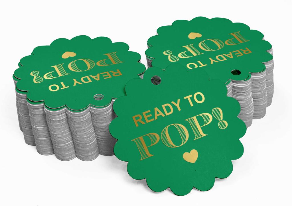 Inkdotpot Ready To Pop Baby Shower Bottle Tag Real Gold Foil Favor Hang Tags Pack Of