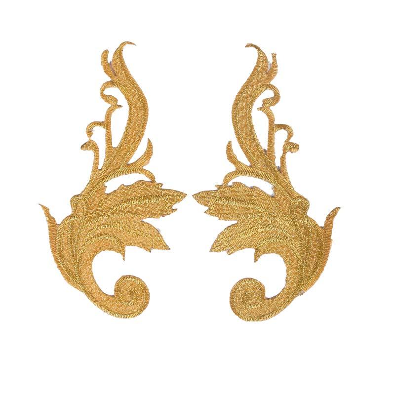 Diy Performance Clothing Decorative Iron-on Patch Sticker Embroidery Gold Silver Thread Yarn Costume Dress Geometric Applique