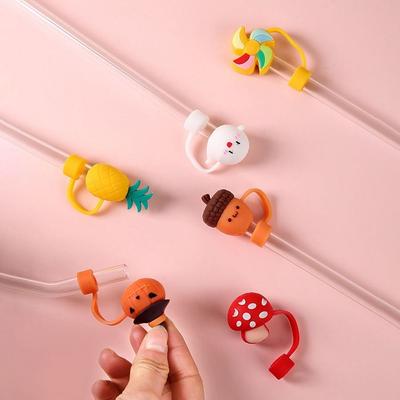 Cup Accessories Drinking Dust Cap Dust-proof Straw Tips Cover New Silicone Straw Plug  Water Glass