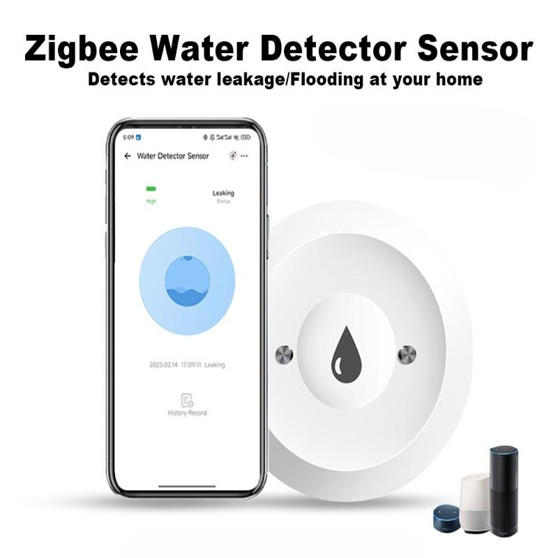 Slimme Waterleksensor Tuya Zigbee 3.0 Overstroming Lekdetector Alarm App Afstandsbediening Overstroming Overloop Voor Keuken Badkamer