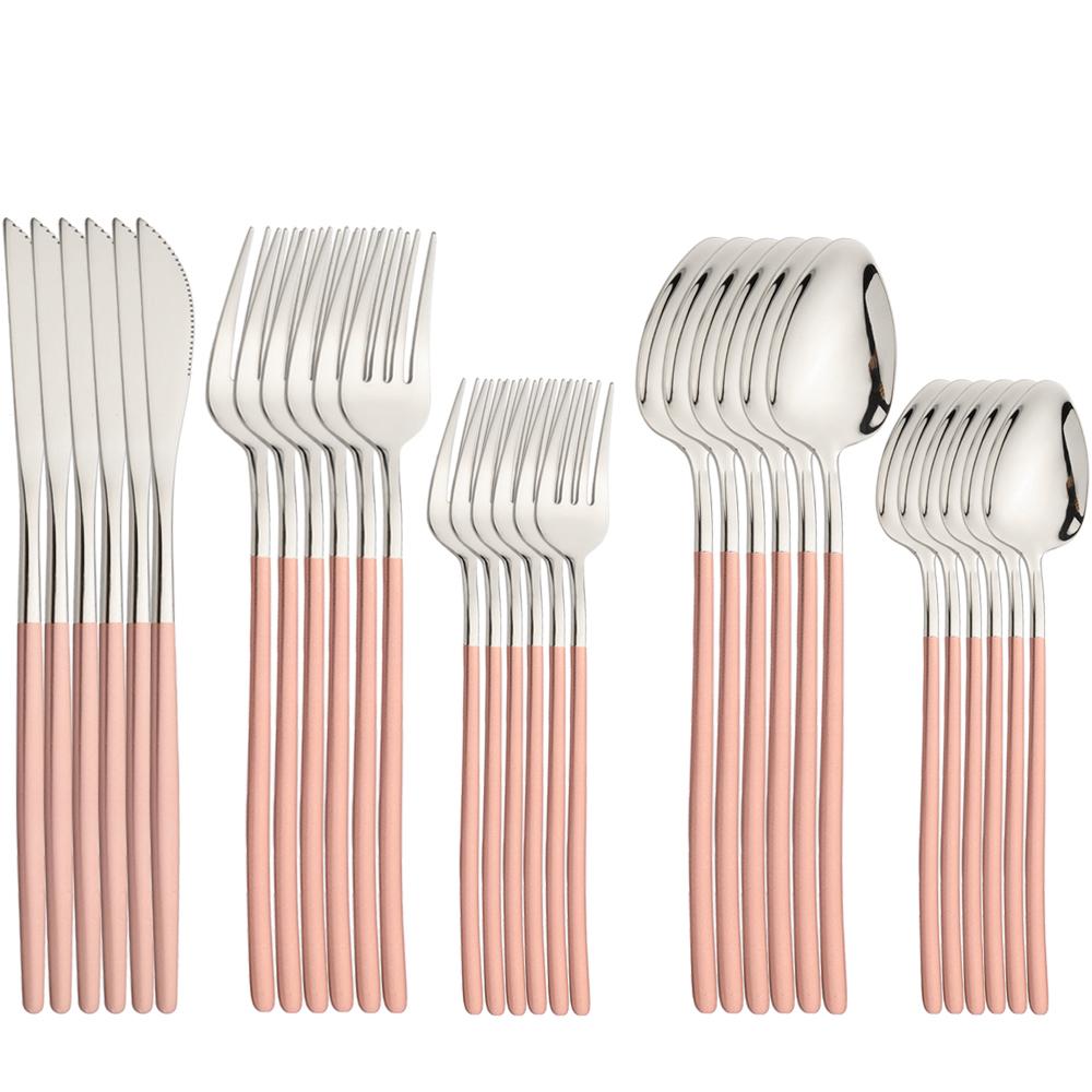 30 ks (6Nastavte) Příbory 18/10 Nádobí z nerezové oceli Nůž Vidlička Lžíce Nádobí Kuchyňské příbory Nádobí v myčce Bezpečné příbory Leštěnka na zrcadla
