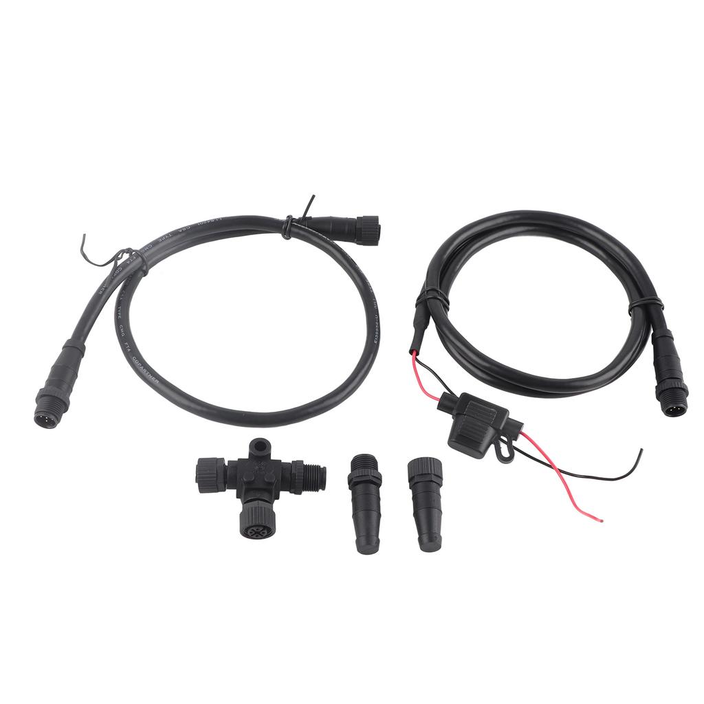 Marine for NMEA 2000 Starter Kit 1m Power Cable with Fuse Male Female Terminator T Connector for Lowrance Networks