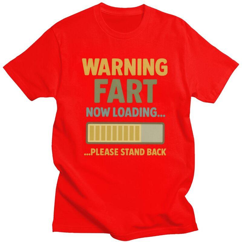 Mens Warning Fart Now Loading T Shirt Short Sleeves Cotton Tshirts Valentines Day Gift Leisure Tee Loose Fit Clothes S