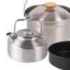 Camping Cookware Cooking Set Folding Handle Outdoor Cook Gear Pot Pan Kettle Included Carry