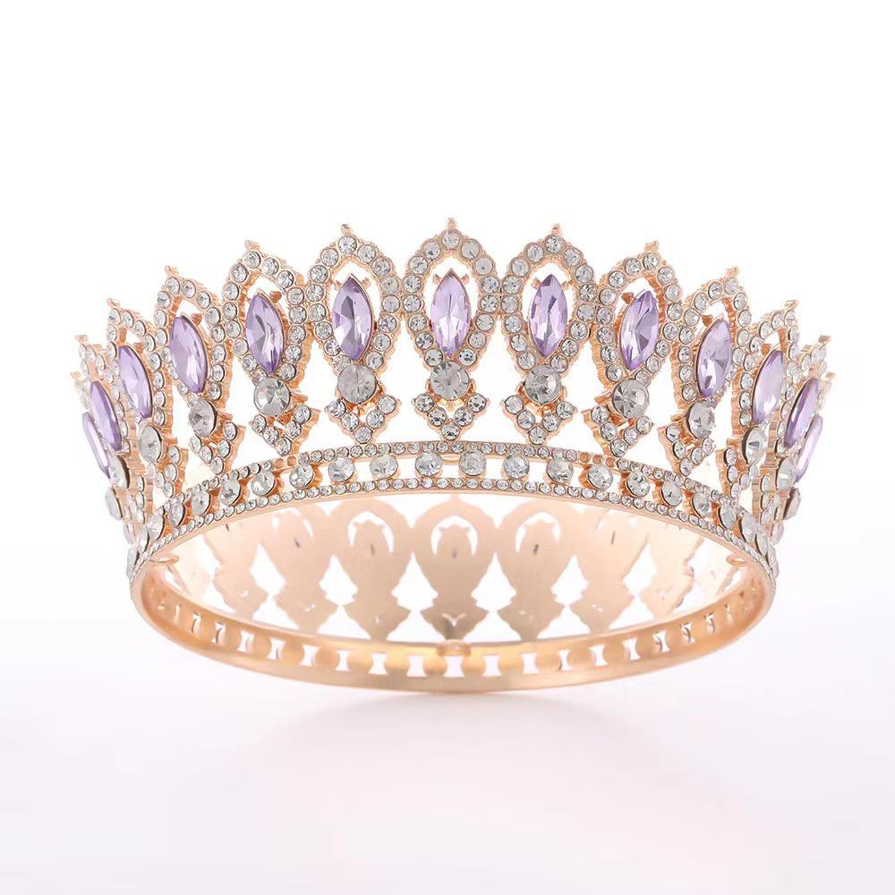European Baroque Diamond Bridal Alloy Headband Crown