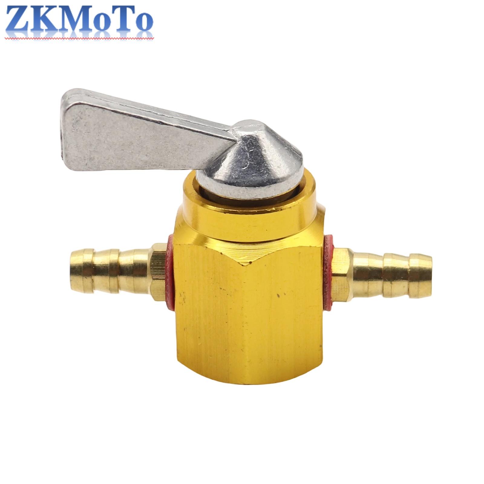 Motorcycle CNC Inline 6mm Petrol Fuel Tap ON OFF Fuel Switch Aluminum Alloy Fuel Tap For Honda Yamaha Kawasaki KTM Suzuki ATV жёлтый