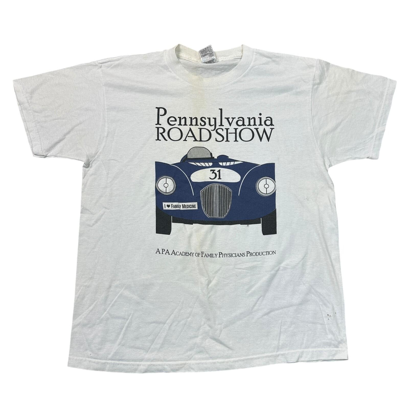 

Pennsylvania Roadshow T-Shirt Mens Womens Tees Top Cars Graphic Print Y2K Retro White Mens 3XL