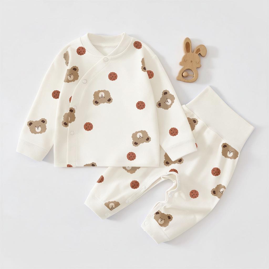 Autumn Baby Clothes Set: Cotton, Seamless, High-Waist Belly Protection Wear