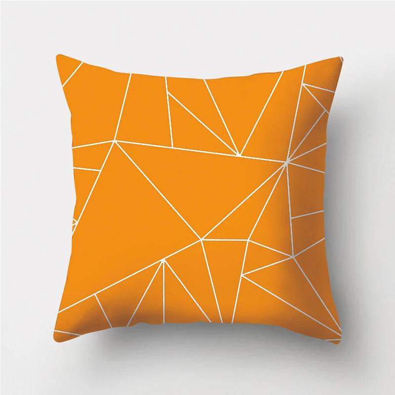 Orange Geometric Pattern Decorative Cushions Pillowcase Polyester Cushion Cover Throw Pillow Sofa Decoration Pillowcover 40923